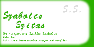szabolcs szitas business card